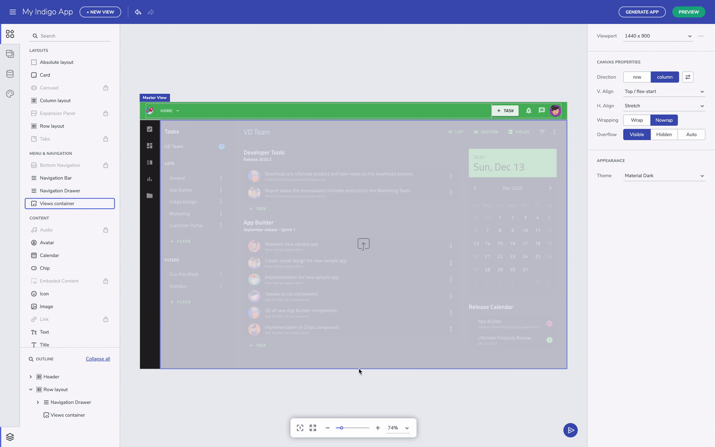 views-interaction-Indigo-Design-App-Builder