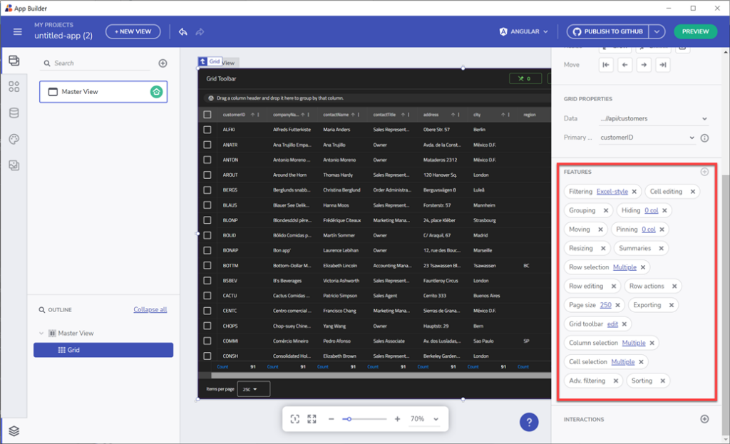 Property Editor in App Builder lets you customize how your data is presented.