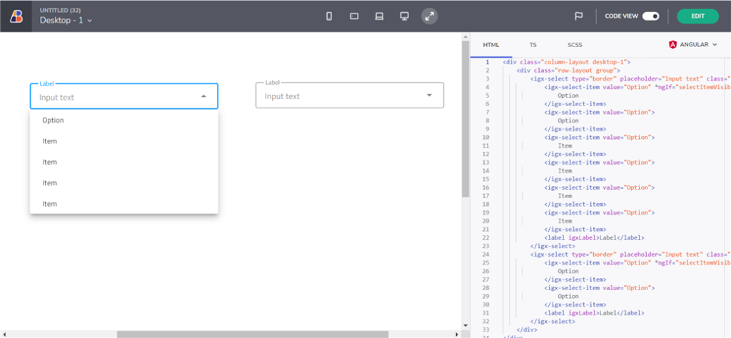 Preview the code of the app created in App Builder 