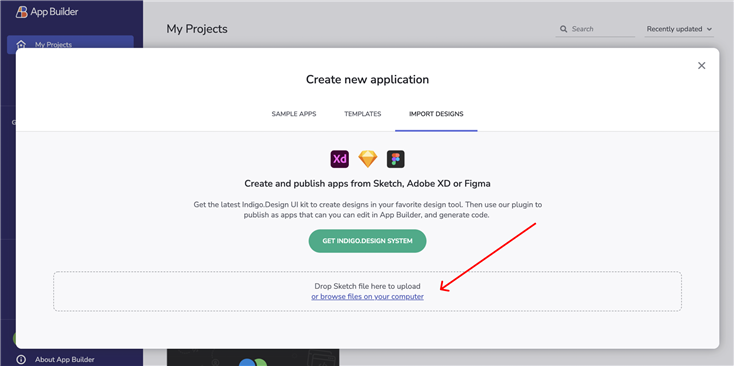 Drag your sketch files in App Builder