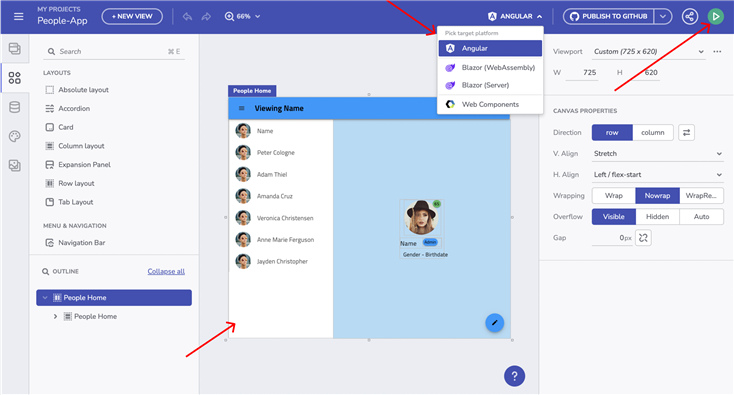 Genera tu aplicación en App Builder en la plataforma deseada