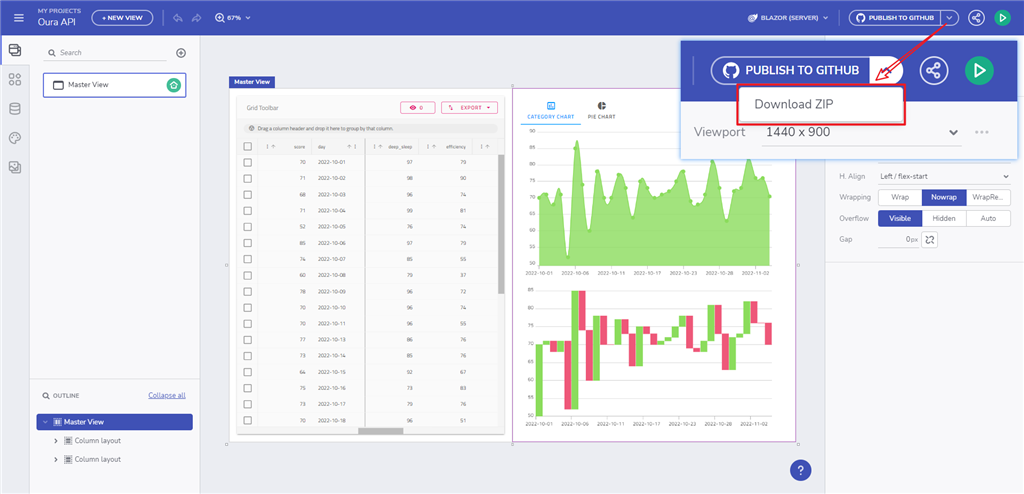 Publicar en GitHub o guardar como archivo zip