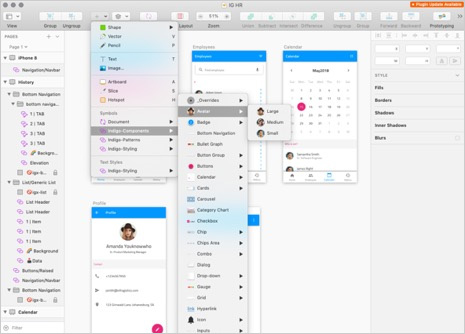 Visual specifications linked to UI components