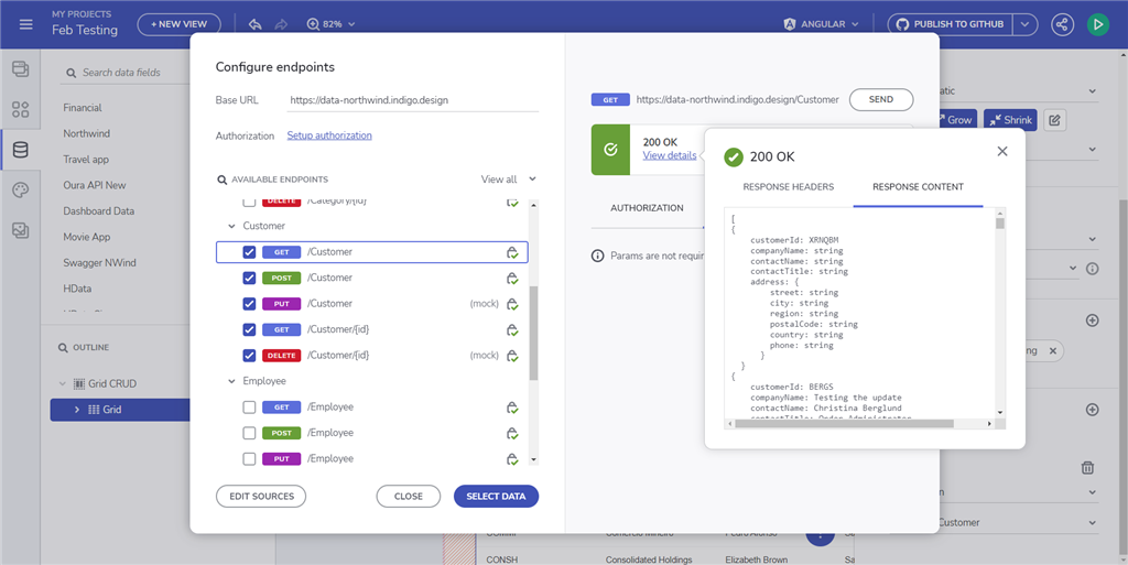 Grid CRUD actions in App Builder