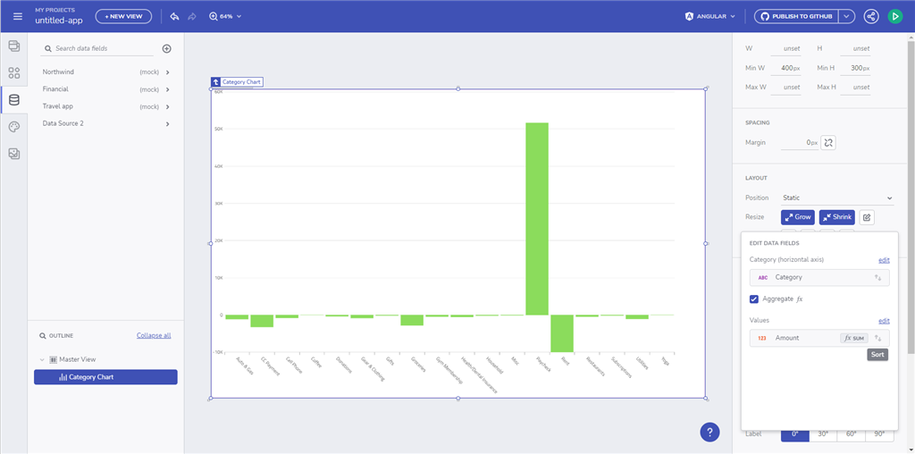 App Builder Lanzamiento con acciones CRUD de cuadrícula, compatibilidad con enlaces de datos anidados, agregaciones de gráficos de categorías y más