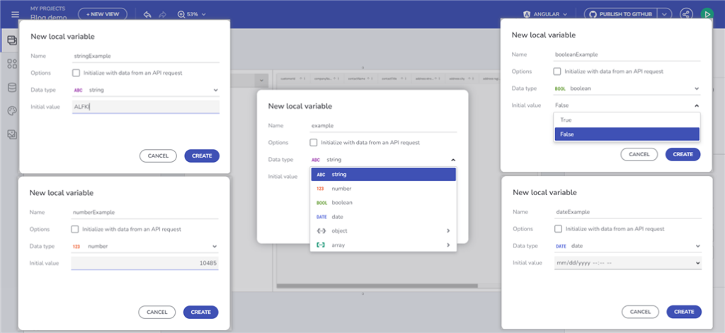 Managing Variables in App Builder