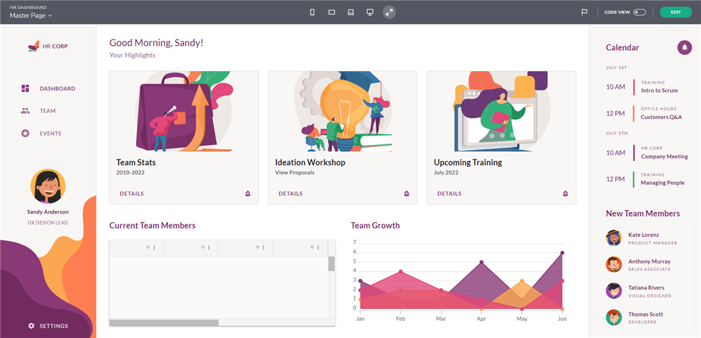 HR Dashboard sample