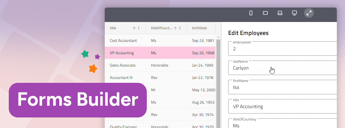 Versão do App Builder com o Forms Builder