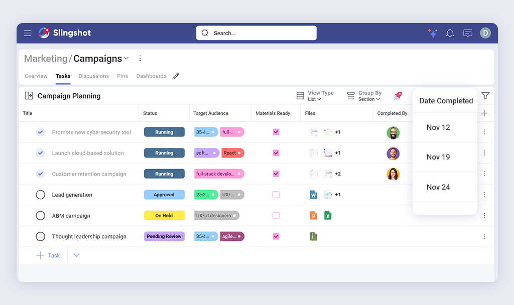 New Release: Enhanced Project Management Capabilities in Slingshot