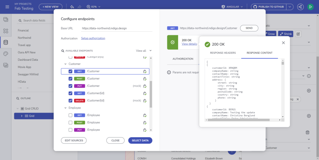 Swagger configure endpoints with App Builder