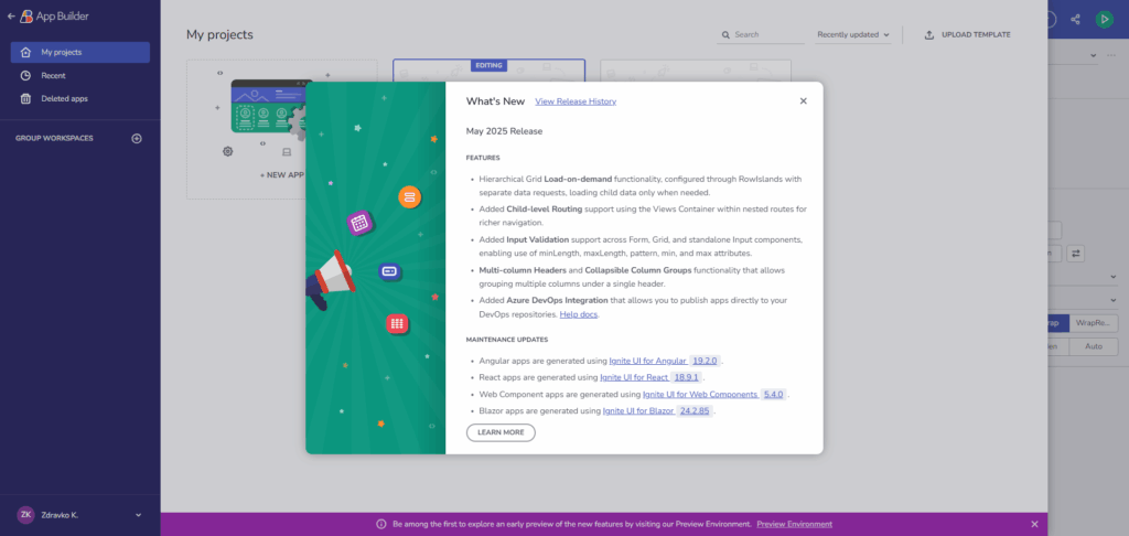App Builder Release: Load-on-Demand Hierarchical Grids, DevOps Integration, Input Validation & More!