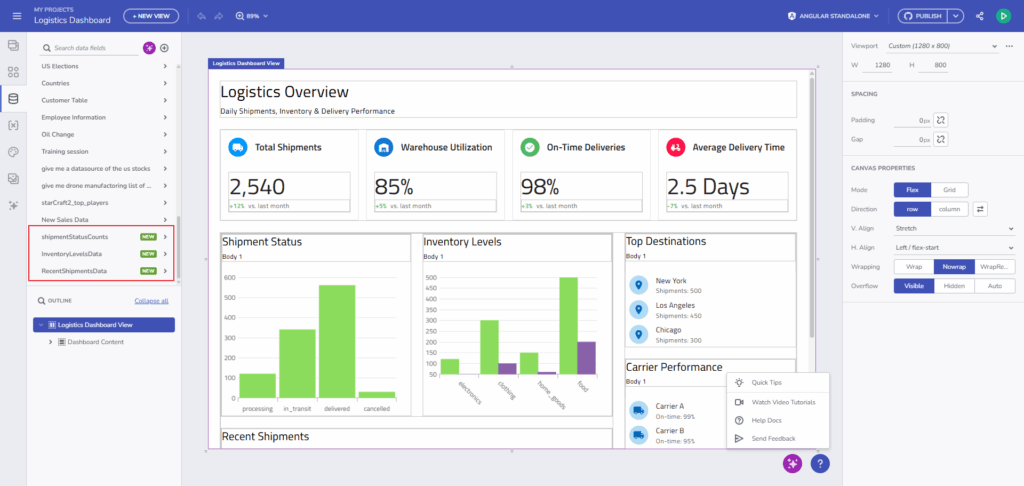 O que há de novo: App Builder com recursos de IA mais inteligentes, aprimoramentos de grade de pivô e muito mais