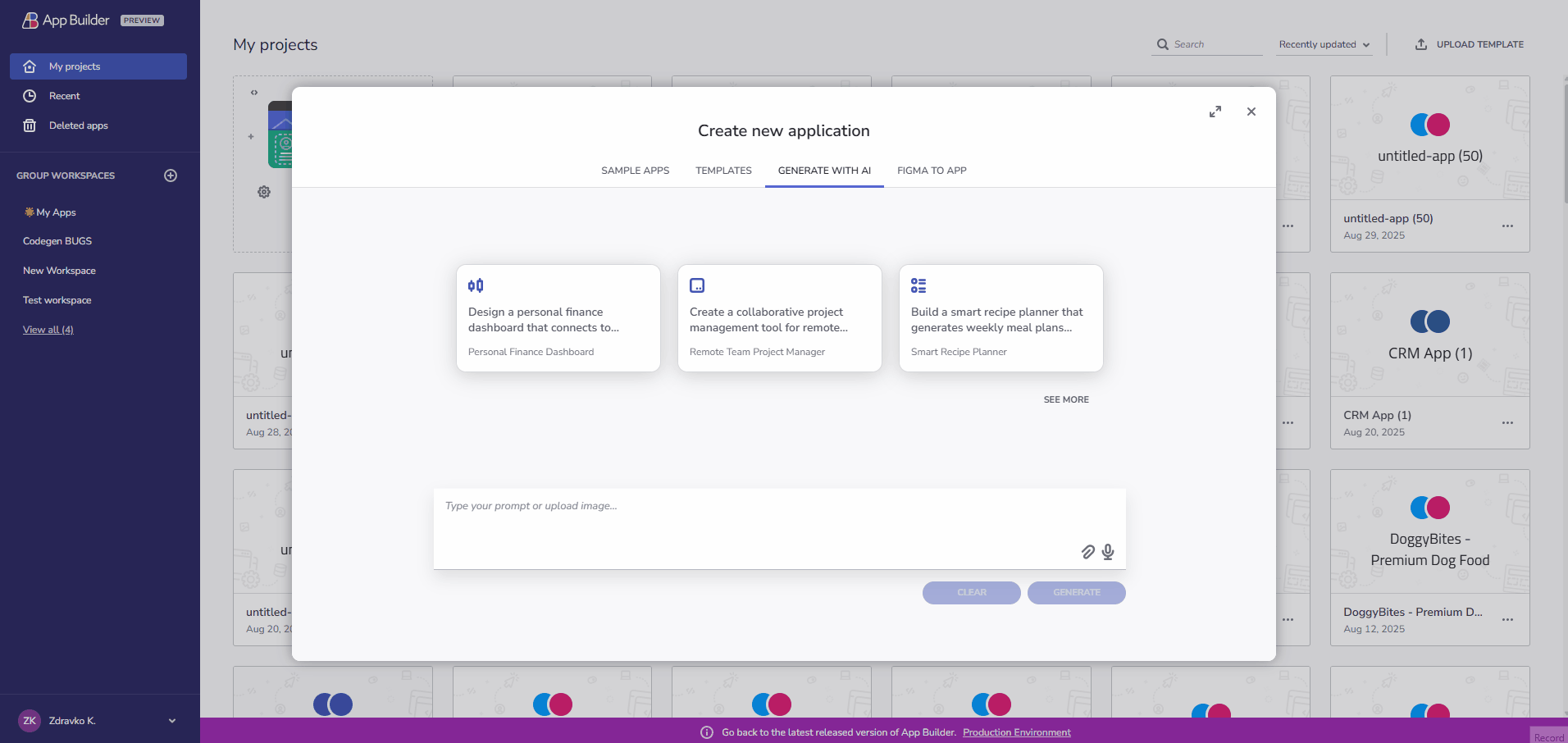 Exemplo de fala para texto