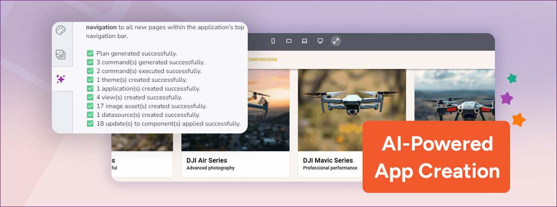 IA mais inteligente no lançamento do App Builder
