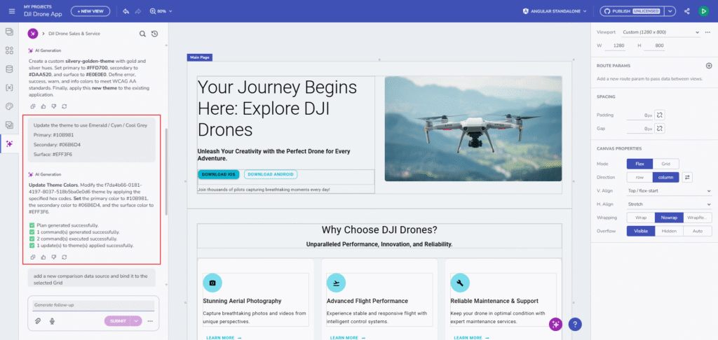 AI generating themes