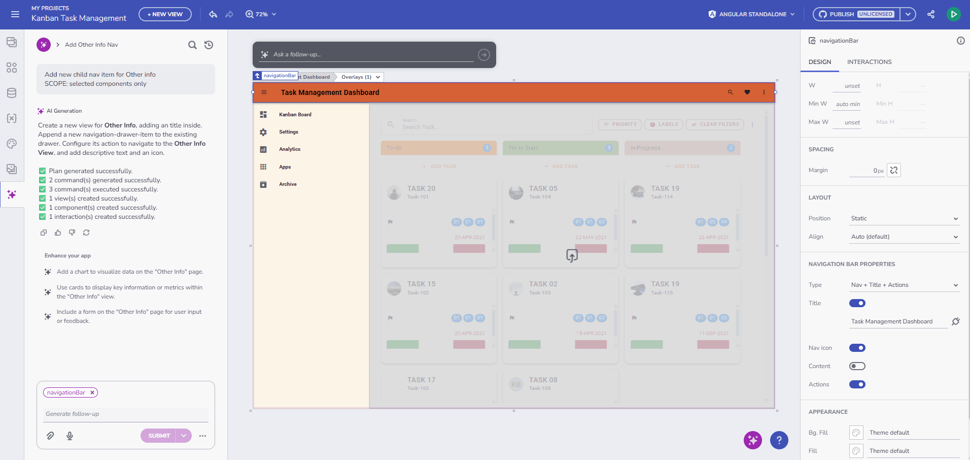 New Components Are Out: Grid Lite, On-Prem AI configs & AI UX improvements Navigation Tabs Example